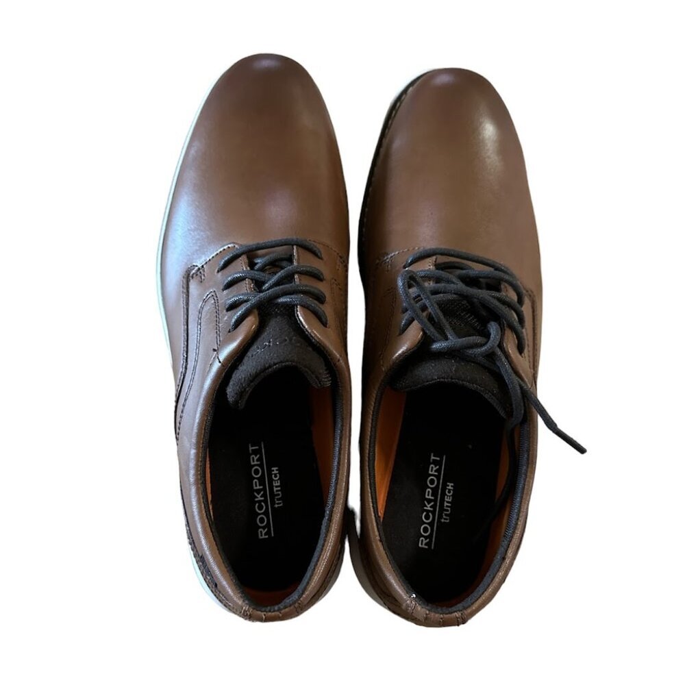 NWOT Men'sโ Rockport Garett Plain Toe Oxford - Cognac